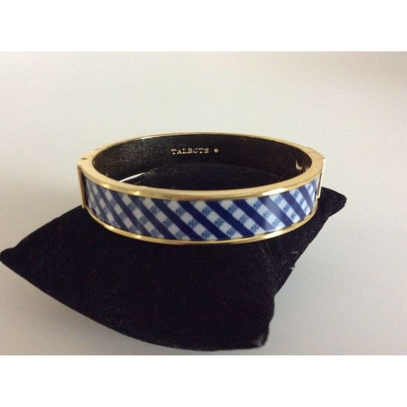 Talbots Gold Blue Magnetic Bangle Hinged Bracelet - Picture 3 of 5